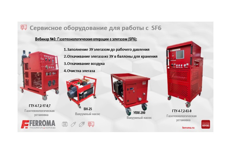 Практический онлайн вебинар по работе с элегазом (часть 3) "Газотехнологические операции с SF6".