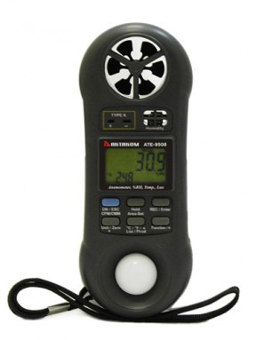 Измеритель влажности,  люксметр, анемометр, измеритель температуры АТЕ-9508