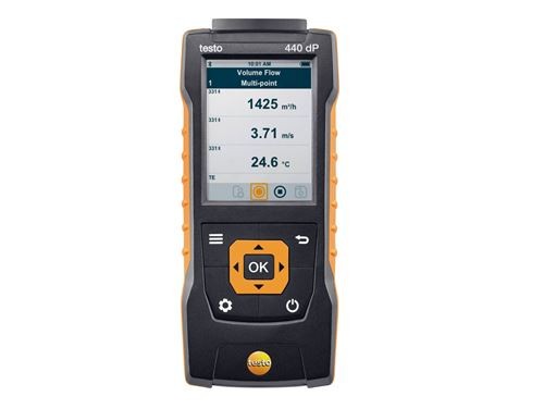 Testo 440 dP Прибор для измерения скорости воздуха и оценки качества воздуха в помещении со встроенным сенсором дифференциального давления