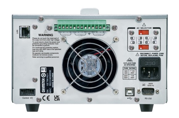 Источник питания GPP-73610H - вид сзади