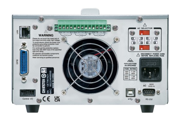 Источник питания GPP-77250 (GPIB) - вид сзади