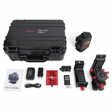 Лазерный уровень RGK PR-4D Red - комплектация