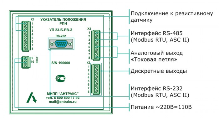 УП-23 - схема подключений