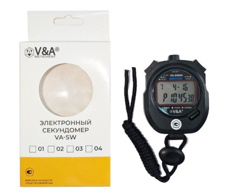Секундомер электронный VA-SW04 с поверкой - в упаковке