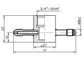 Проточная камера 3/4" UNF со штуцерами М8x1